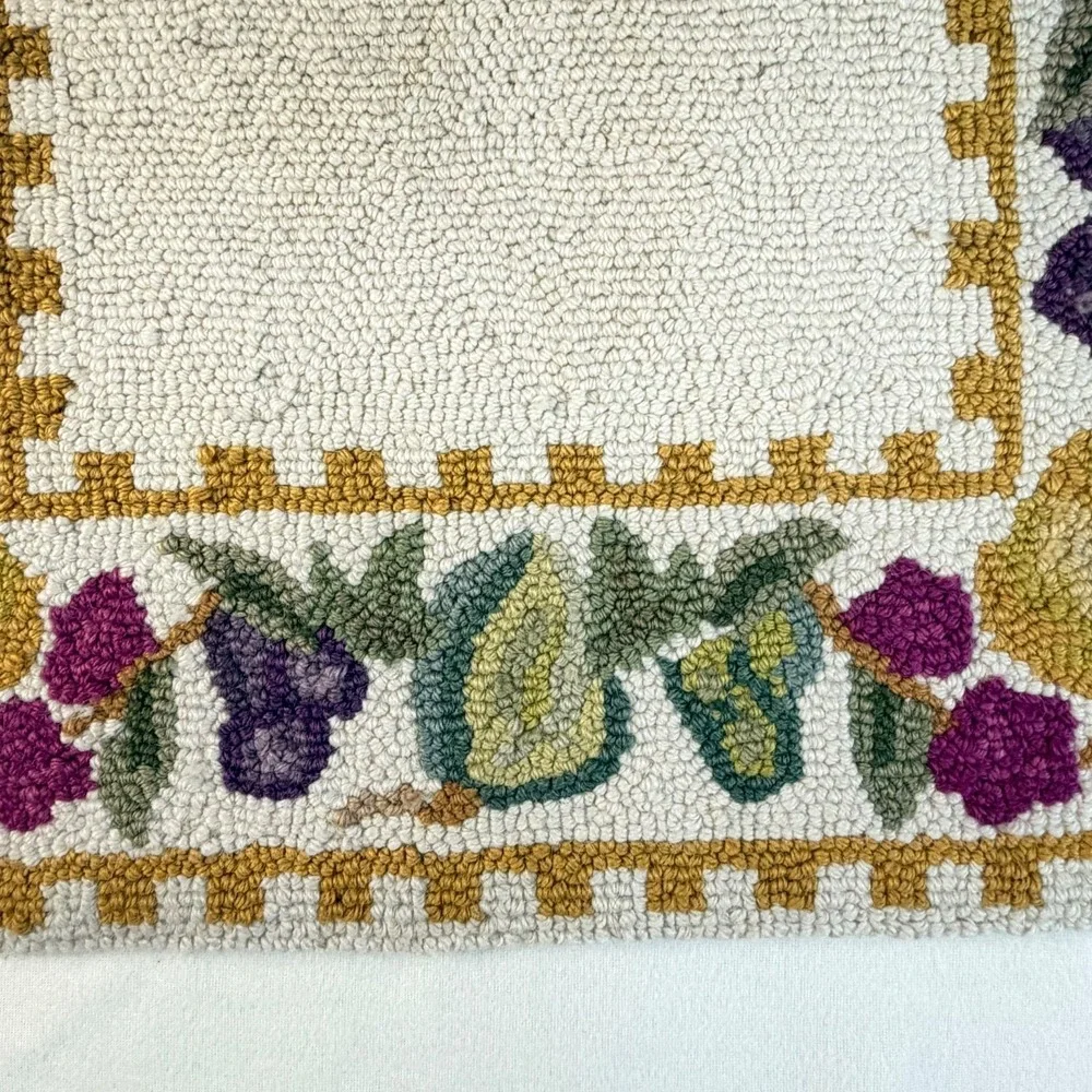 Wool  Hooked‎ Rug 2'x3' Gold Fruit